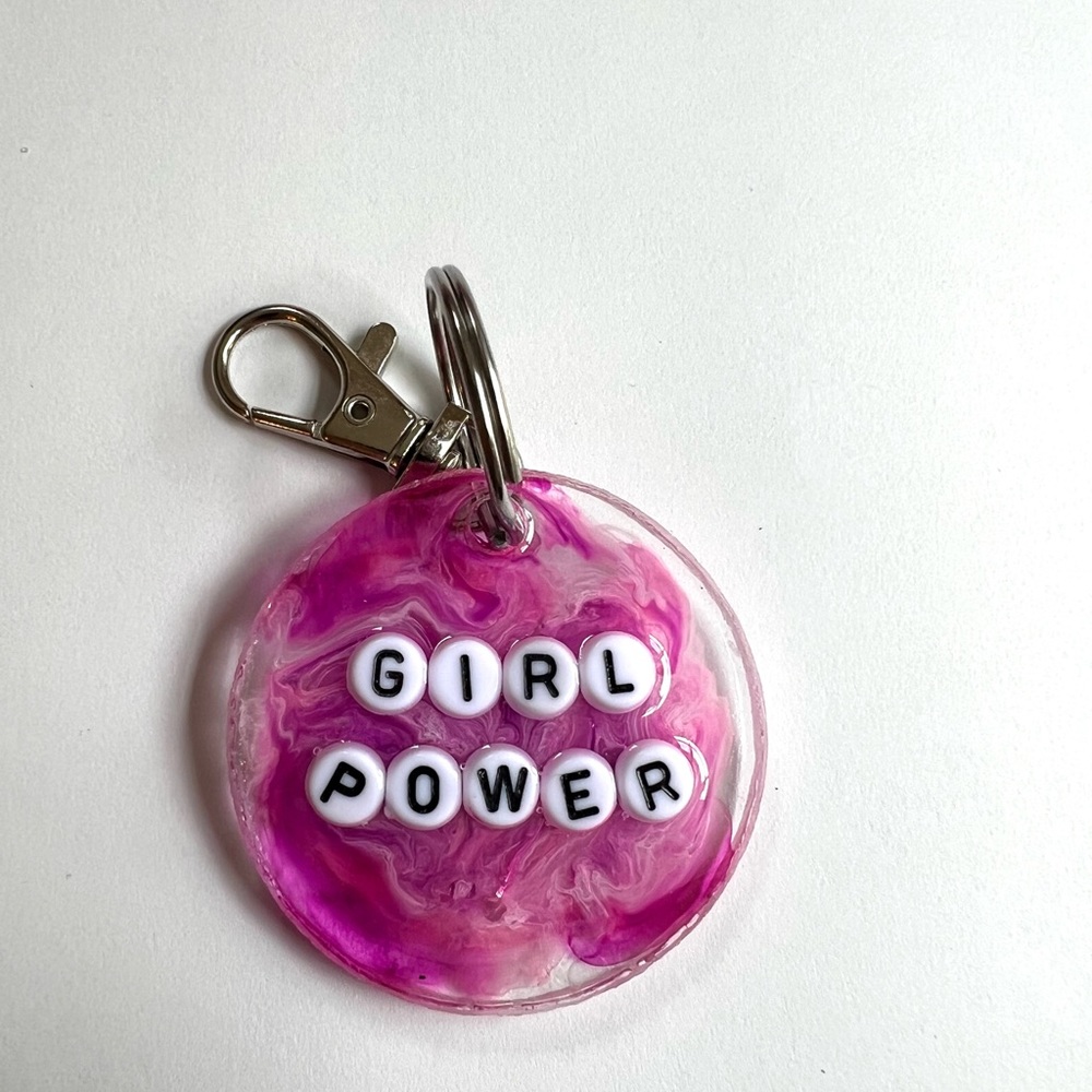 “Girl Power” Custom Keychain/Car Keychain - Picture 2 of 2